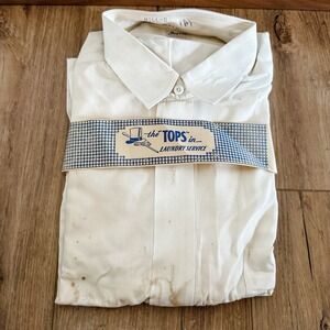VTG Jayson Egyptian Cotton White Button‎ Down Long Sleeve Shirt Laundered